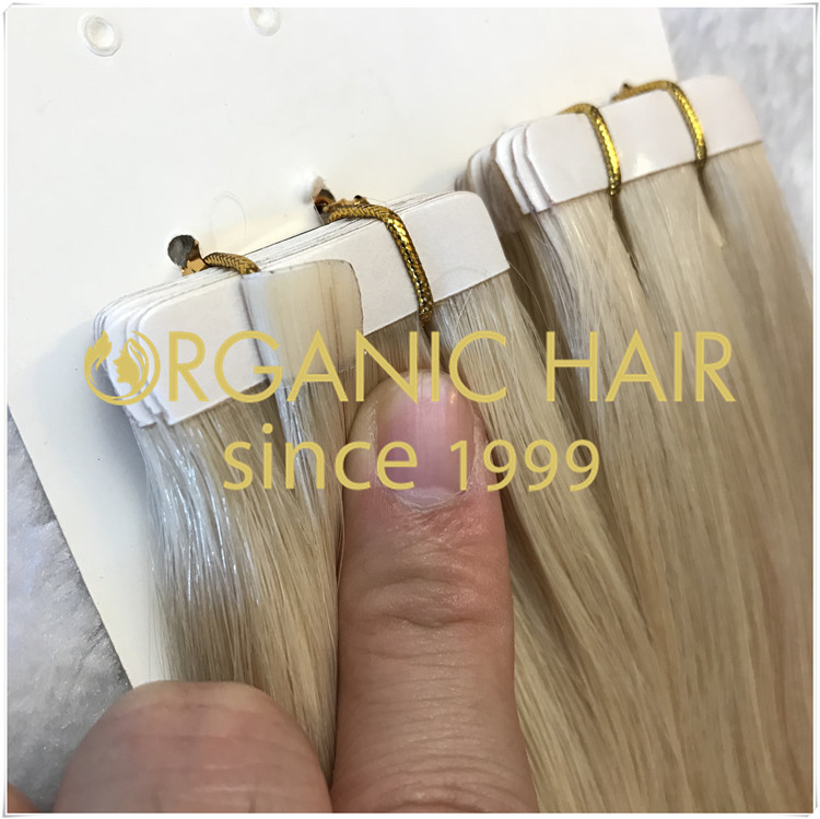 PU skin weft full cuticle human hair extensions CNY038